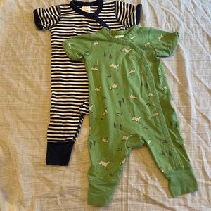 Two Short-Sleeve Snap Rompers